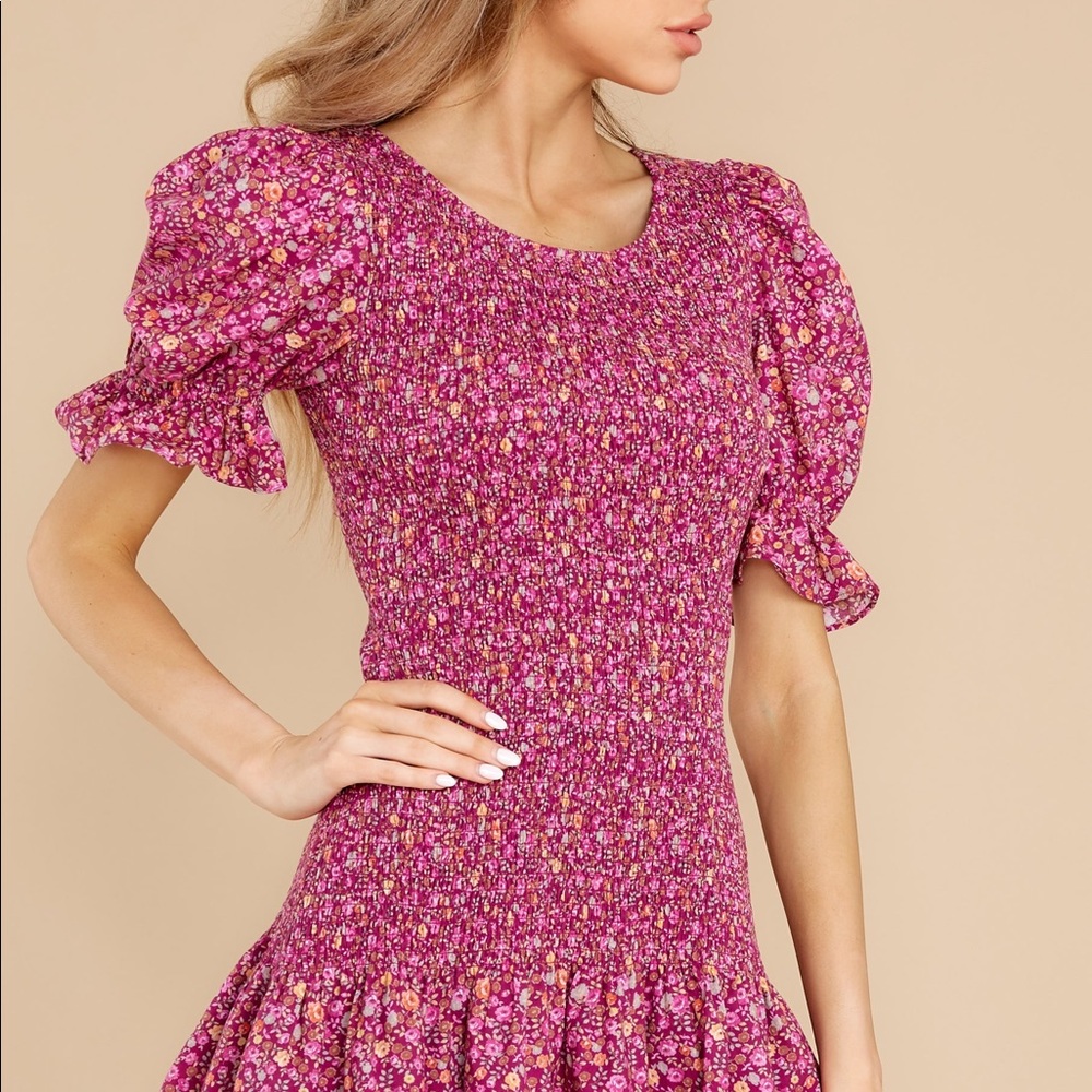 LoveShackFancy Luppa Smocked Floral Print Dress Large New with tags!